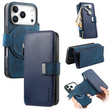 CaseNeo MagSafe RFID Anti-theft Zipper Wallet Retro Leather Phone Case, For iPhone 18 / 17, For iPhone 18 Pro / 17 Pro, For iPhone 18 Pro Max / 17 Pro Max, For iPhone 17e / 16e, For iPhone Air, For iPhone 16 Pro Max, For iPhone 16 Pro, For iPhone 16 Plus