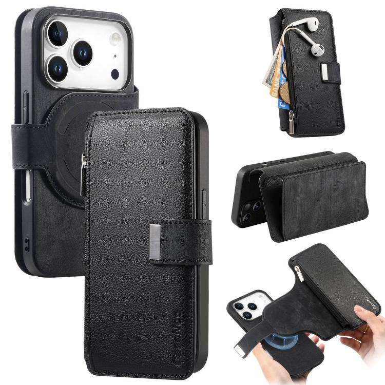 CaseNeo MagSafe RFID Anti-theft Zipper Wallet Retro Leather Phone Case, For iPhone 18 / 17, For iPhone 18 Pro / 17 Pro, For iPhone 18 Pro Max / 17 Pro Max, For iPhone 17e / 16e, For iPhone Air, For iPhone 16 Pro Max, For iPhone 16 Pro, For iPhone 16 Plus
