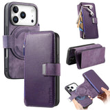 CaseNeo MagSafe RFID Anti-theft Zipper Wallet Retro Leather Phone Case, For iPhone 18 / 17, For iPhone 18 Pro / 17 Pro, For iPhone 18 Pro Max / 17 Pro Max, For iPhone 17e / 16e, For iPhone Air, For iPhone 16 Pro Max, For iPhone 16 Pro, For iPhone 16 Plus