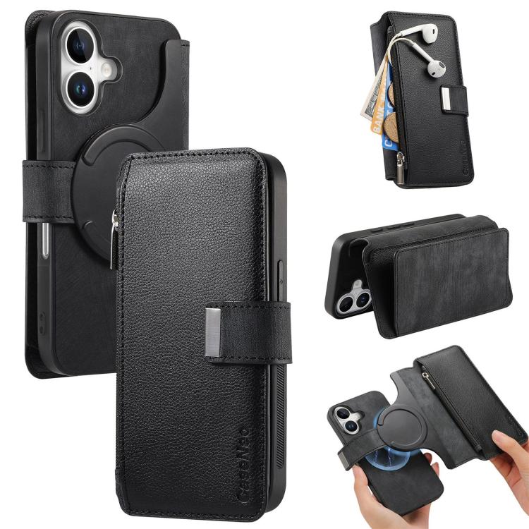 CaseNeo MagSafe RFID Anti-theft Zipper Wallet Retro Leather Phone Case, For iPhone 18 / 17, For iPhone 18 Pro / 17 Pro, For iPhone 18 Pro Max / 17 Pro Max, For iPhone 17e / 16e, For iPhone Air, For iPhone 16 Pro Max, For iPhone 16 Pro, For iPhone 16 Plus