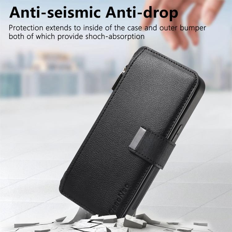 CaseNeo MagSafe RFID Anti-theft Zipper Wallet Retro Leather Phone Case, For iPhone 18 / 17, For iPhone 18 Pro / 17 Pro, For iPhone 18 Pro Max / 17 Pro Max, For iPhone 17e / 16e, For iPhone Air, For iPhone 16 Pro Max, For iPhone 16 Pro, For iPhone 16 Plus