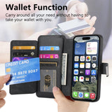CaseNeo MagSafe RFID Anti-theft Zipper Wallet Retro Leather Phone Case, For iPhone 18 / 17, For iPhone 18 Pro / 17 Pro, For iPhone 18 Pro Max / 17 Pro Max, For iPhone 17e / 16e, For iPhone Air, For iPhone 16 Pro Max, For iPhone 16 Pro, For iPhone 16 Plus