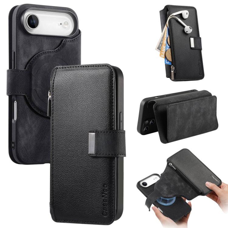 CaseNeo MagSafe RFID Anti-theft Zipper Wallet Retro Leather Phone Case, For iPhone 17e / 16e, For iPhone 17 Pro Max, For iPhone 17 Pro, For iPhone 17, For iPhone Air, For iPhone 16 Pro Max, For iPhone 16 Pro, For iPhone 16 Plus