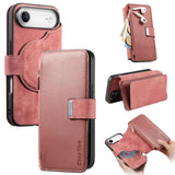 CaseNeo MagSafe RFID Anti-theft Zipper Wallet Retro Leather Phone Case, For iPhone 17e / 16e, For iPhone 17 Pro Max, For iPhone 17 Pro, For iPhone 17, For iPhone Air, For iPhone 16 Pro Max, For iPhone 16 Pro, For iPhone 16 Plus