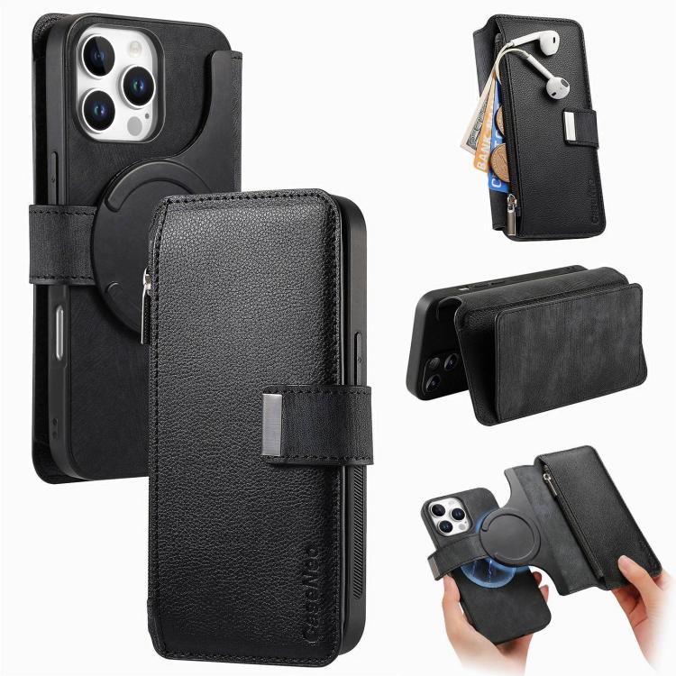 CaseNeo MagSafe RFID Anti-theft Zipper Wallet Retro Leather Phone Case, For iPhone 16, For iPhone 15 Pro Max, For iPhone 15 Pro, For iPhone 15 Plus, For iPhone 15, For iPhone 14