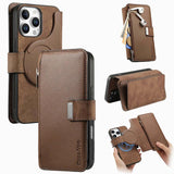CaseNeo MagSafe RFID Anti-theft Zipper Wallet Retro Leather Phone Case, For iPhone 16, For iPhone 15 Pro Max, For iPhone 15 Pro, For iPhone 15 Plus, For iPhone 15, For iPhone 14