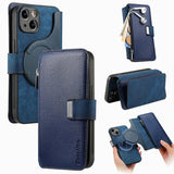 CaseNeo MagSafe RFID Anti-theft Zipper Wallet Retro Leather Phone Case, For iPhone 16, For iPhone 15 Pro Max, For iPhone 15 Pro, For iPhone 15 Plus, For iPhone 15, For iPhone 14