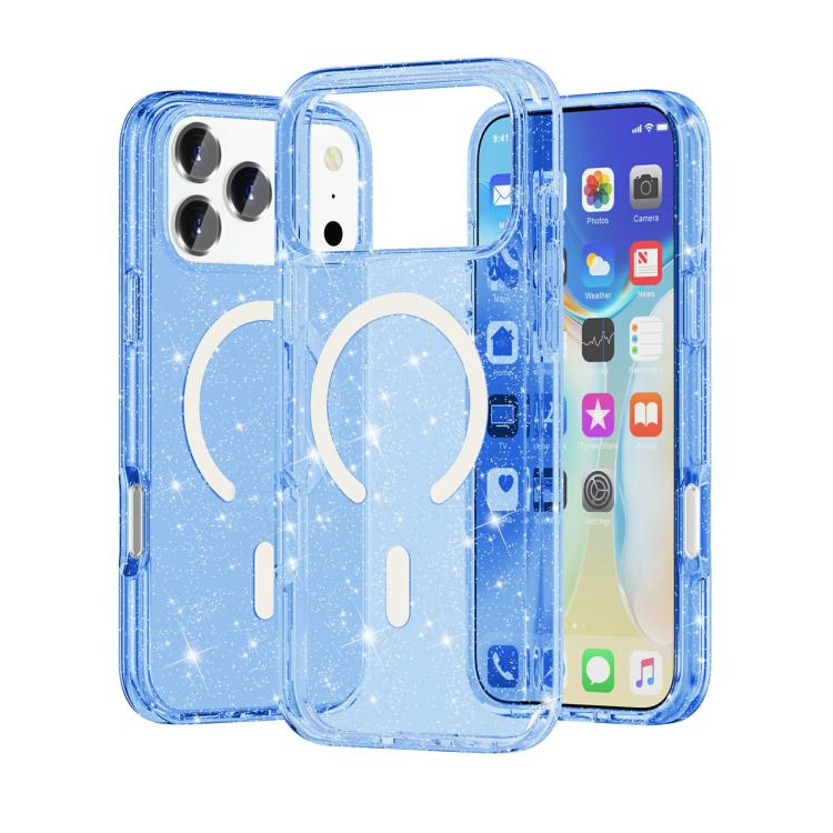 Terminator Style Glitter Powder MagSafe Magnetic Phone Case, For iPhone 18 Pro / 17 Pro, For iPhone 18 Pro Max / 17 Pro Max, For iPhone 17, For iPhone Air