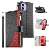 Stitching Multi-card Zipper Wallet Leather Phone Case with Short Strap, For iPhone 14 Pro Max, For iPhone SE 2022 / SE 2020 / 8 / 7, For iPhone 13 Pro Max, For iPhone 13 Pro, For iPhone 13 mini, For iPhone 12 / 12 Pro, For iPhone 12 Pro Max            ...