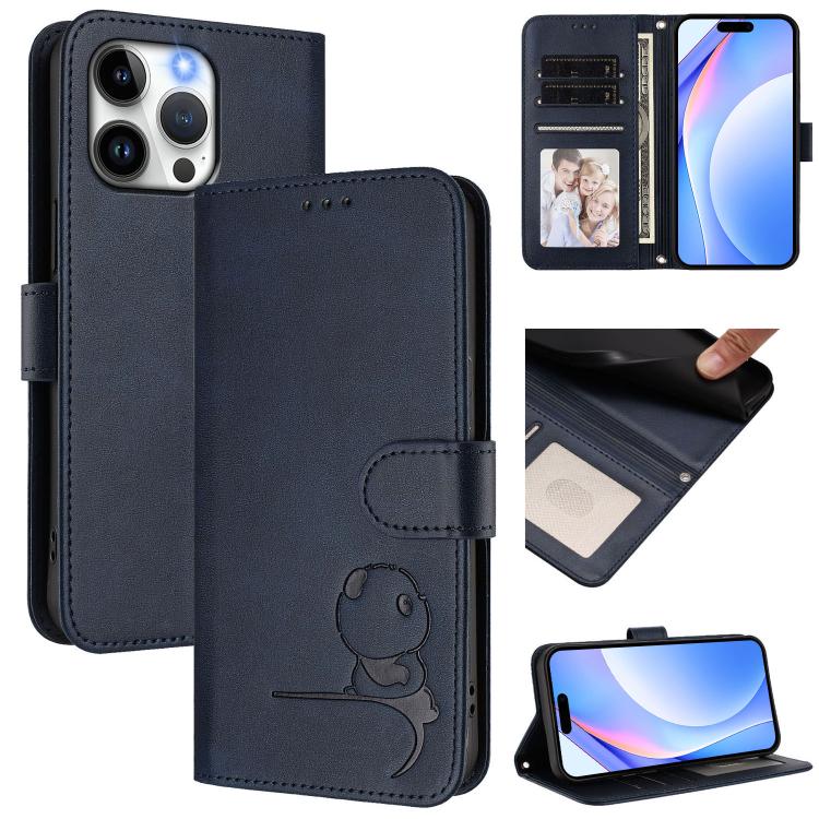 Litter Panda Embossing RFID Leather Phone Case with Lanyard, For iPhone 14 Pro Max, For iPhone SE 2022 / 2020 / 8 / 7, For iPhone 13 Pro Max, For iPhone 13 Pro, For iPhone 13 mini, For iPhone 12 / 12 Pro, For iPhone 12 Pro Max, For iPhone 12 mini