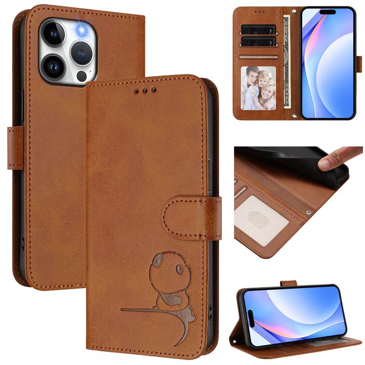 Litter Panda Embossing RFID Leather Phone Case with Lanyard, For iPhone 14 Pro Max, For iPhone SE 2022 / 2020 / 8 / 7, For iPhone 13 Pro Max, For iPhone 13 Pro, For iPhone 13 mini, For iPhone 12 / 12 Pro, For iPhone 12 Pro Max, For iPhone 12 mini