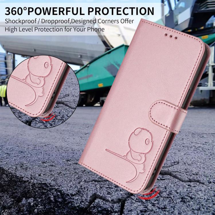 Litter Panda Embossing RFID Leather Phone Case with Lanyard, For iPhone 11 Pro Max, For iPhone 11, For iPhone 11 Pro, For iPhone X / XS, For iPhone XR, For iPhone XS Max, For iPhone 8 Plus / 7 Plus