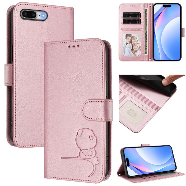 Litter Panda Embossing RFID Leather Phone Case with Lanyard, For iPhone 11 Pro Max, For iPhone 11, For iPhone 11 Pro, For iPhone X / XS, For iPhone XR, For iPhone XS Max, For iPhone 8 Plus / 7 Plus