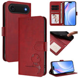 Litter Panda Embossing RFID Leather Phone Case with Lanyard, For iPhone 17e / 16e, For iPhone 17 Pro Max, For iPhone 17 Pro, For iPhone 17, For iPhone Air, For iPhone 16 Pro Max, For iPhone 16 Pro, For iPhone 16 Plus
