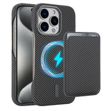 Carbon Fiber MagSafe Magnetic Card Holder Phone Case, For iPhone 17 Pro Max, For iPhone 17 Pro, For iPhone 17, For iPhone Air, For iPhone 16 Pro Max, iPhone 16 Pro, For iPhone 16 Plus, For iPhone 16, For iPhone 15 Pro Max