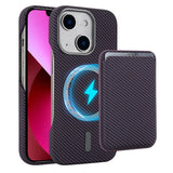 Carbon Fiber MagSafe Magnetic Card Holder Phone Case, For iPhone 13, For iPhone 12, For iPhone 12 Pro Max, For iPhone 12 Pro