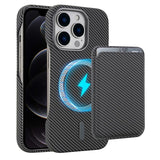Carbon Fiber MagSafe Magnetic Card Holder Phone Case, For iPhone 13, For iPhone 12, For iPhone 12 Pro Max, For iPhone 12 Pro