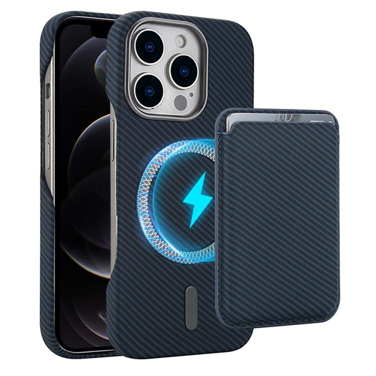 Carbon Fiber MagSafe Magnetic Card Holder Phone Case, For iPhone 13, For iPhone 12, For iPhone 12 Pro Max, For iPhone 12 Pro