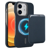 Carbon Fiber MagSafe Magnetic Card Holder Phone Case, For iPhone 13, For iPhone 12, For iPhone 12 Pro Max, For iPhone 12 Pro