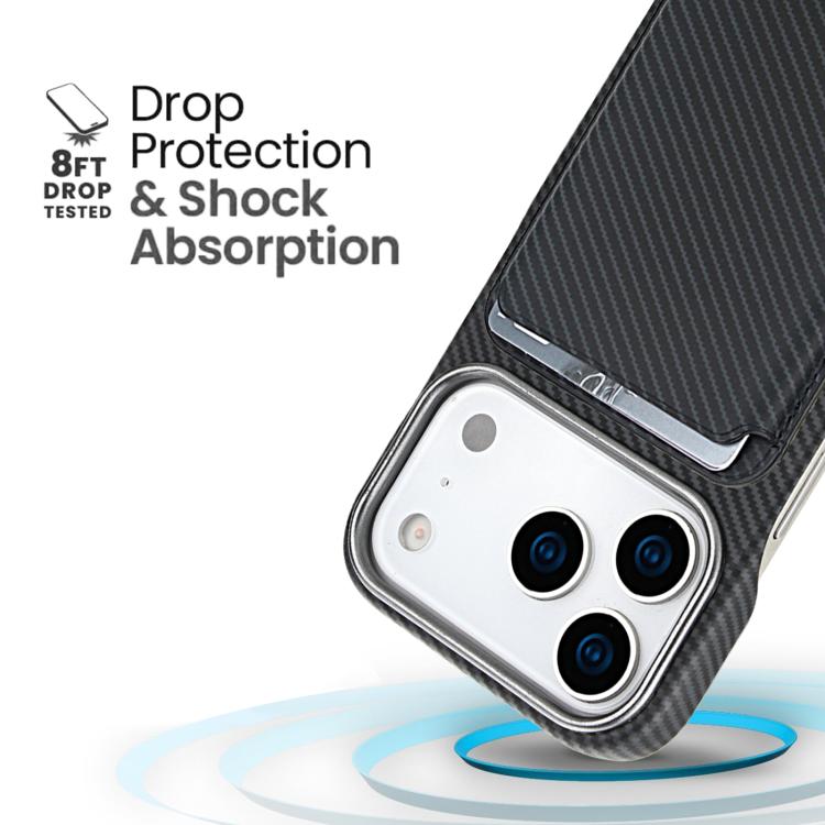 Carbon Fiber MagSafe Magnetic Card Holder Phone Case, For iPhone 17 Pro Max, For iPhone 17 Pro, For iPhone 17, For iPhone Air, For iPhone 16 Pro Max, iPhone 16 Pro, For iPhone 16 Plus, For iPhone 16, For iPhone 15 Pro Max