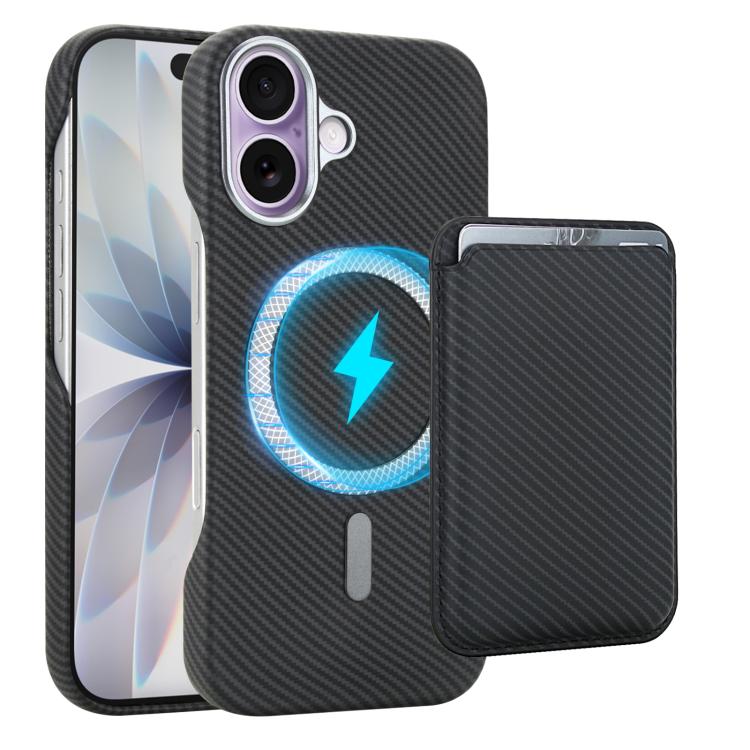 Carbon Fiber MagSafe Magnetic Card Holder Phone Case, For iPhone 17 Pro Max, For iPhone 17 Pro, For iPhone 17, For iPhone Air, For iPhone 16 Pro Max, iPhone 16 Pro, For iPhone 16 Plus, For iPhone 16, For iPhone 15 Pro Max