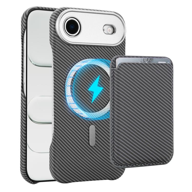 Carbon Fiber MagSafe Magnetic Card Holder Phone Case, For iPhone 17 Pro Max, For iPhone 17 Pro, For iPhone 17, For iPhone Air, For iPhone 16 Pro Max, iPhone 16 Pro, For iPhone 16 Plus, For iPhone 16, For iPhone 15 Pro Max