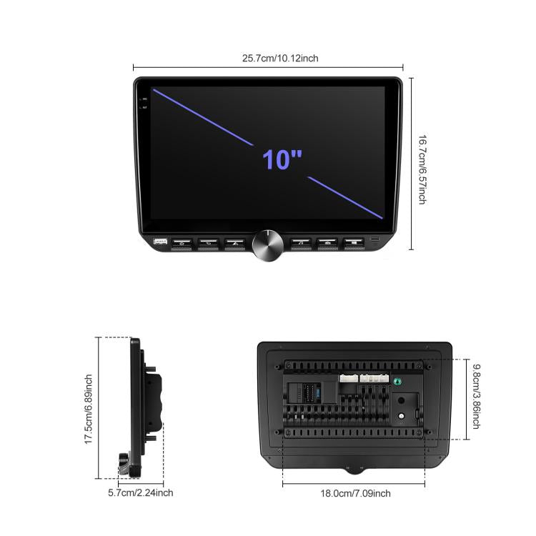 10 inch Screen Android 15 Car Navigation Audio Video Integrated Machine, Standard, Standard+AHD+Microphone