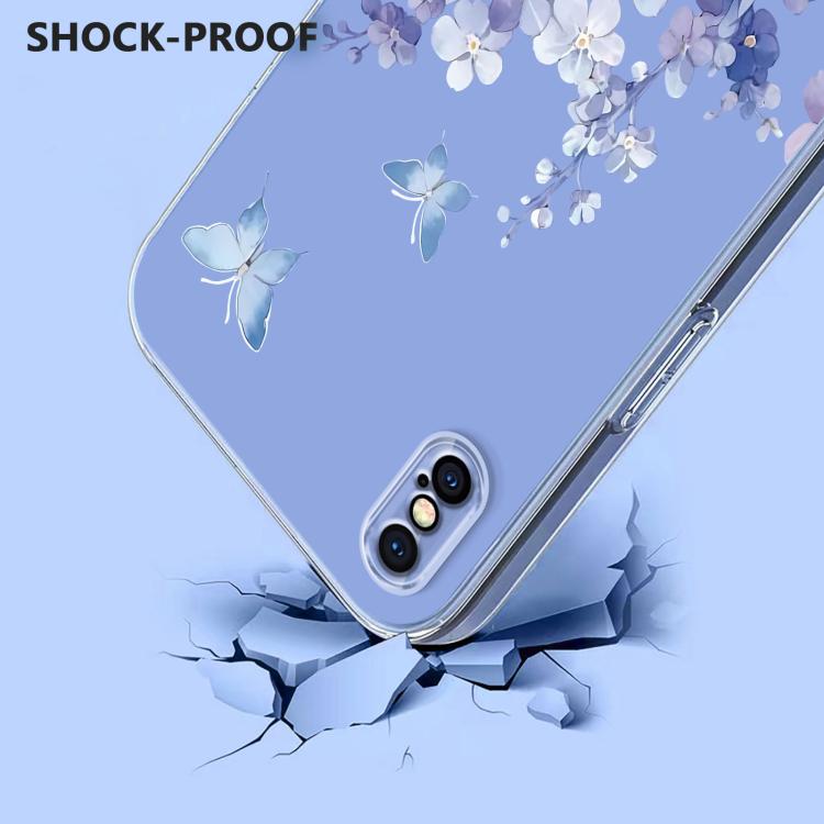 Flower Pattern Painted TPU Phone Case, For iPhone X / XS, For iPhone XR, For iPhone XS Max, For iPhone 8 Plus / 7 Plus