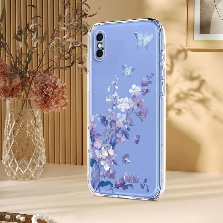 Flower Pattern Painted TPU Phone Case, For iPhone X / XS, For iPhone XR, For iPhone XS Max, For iPhone 8 Plus / 7 Plus