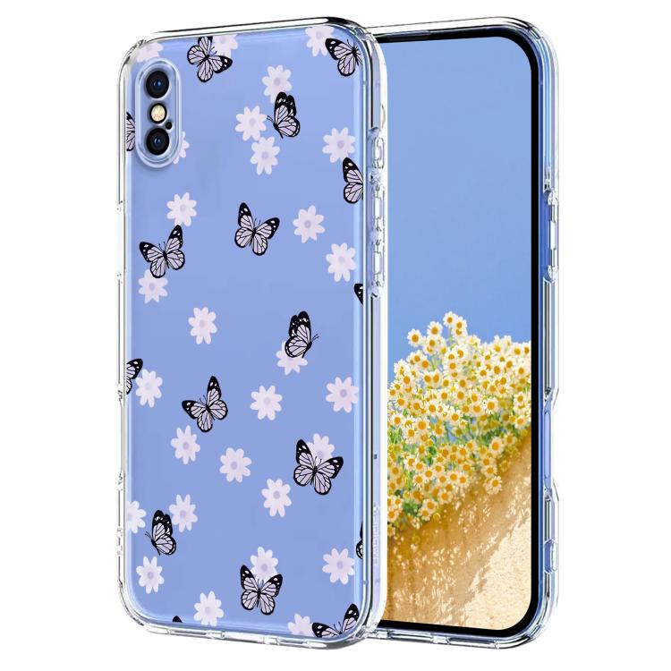 Flower Pattern Painted TPU Phone Case, For iPhone X / XS, For iPhone XR, For iPhone XS Max, For iPhone 8 Plus / 7 Plus
