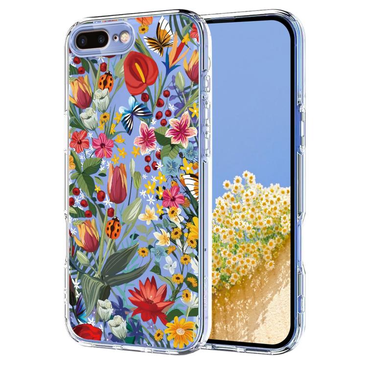Flower Pattern Painted TPU Phone Case, For iPhone X / XS, For iPhone XR, For iPhone XS Max, For iPhone 8 Plus / 7 Plus