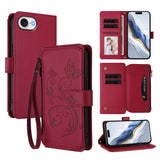 Butterfly Love Flower Multi-card Zipper Wallet Leather Phone Case, For iPhone 17e / 16e, For iPhone 17 Pro Max, For iPhone 17 Pro, For iPhone 17, For iPhone Air, For iPhone 16 Pro Max