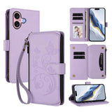 Butterfly Love Flower Multi-card Zipper Wallet Leather Phone Case, For iPhone 16 Pro, For iPhone 16 Plus, For iPhone 16, For iPhone 15 Pro Max, For iPhone 15 Pro, For iPhone 15 Plus