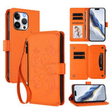 Butterfly Love Flower Multi-card Zipper Wallet Leather Phone Case, For iPhone 15, For iPhone 14 Plus, For iPhone 14 / 13, For iPhone 14 Pro, For iPhone 14 Pro Max, For iPhone 7 / 8 / SE 2022