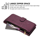 Butterfly Love Flower Multi-card Zipper Wallet Leather Phone Case, For iPhone 13 Pro Max, For iPhone 13 Pro, For iPhone 13 mini, For iPhone 12 / 12 Pro, For iPhone 12 Pro Max, For iPhone 12 mini