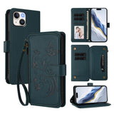 Butterfly Love Flower Multi-card Zipper Wallet Leather Phone Case, For iPhone 13 Pro Max, For iPhone 13 Pro, For iPhone 13 mini, For iPhone 12 / 12 Pro, For iPhone 12 Pro Max, For iPhone 12 mini