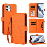 Butterfly Love Flower Multi-card Zipper Wallet Leather Phone Case, For iPhone 13 Pro Max, For iPhone 13 Pro, For iPhone 13 mini, For iPhone 12 / 12 Pro, For iPhone 12 Pro Max, For iPhone 12 mini