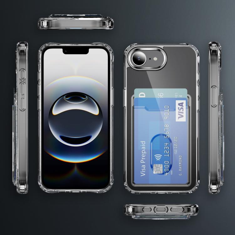Crystal Clear Card Slot PC Hybrid TPU Phone Case, For iPhone 17e / 16e, For iPhone 17 Pro Max, For iPhone 17 Pro, For iPhone 17, For iPhone Air