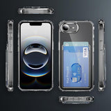 Crystal Clear Card Slot PC Hybrid TPU Phone Case, For iPhone 17e / 16e, For iPhone 17 Pro Max, For iPhone 17 Pro, For iPhone 17, For iPhone Air
