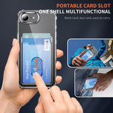 Crystal Clear Card Slot PC Hybrid TPU Phone Case, For iPhone 17e / 16e, For iPhone 17 Pro Max, For iPhone 17 Pro, For iPhone 17, For iPhone Air
