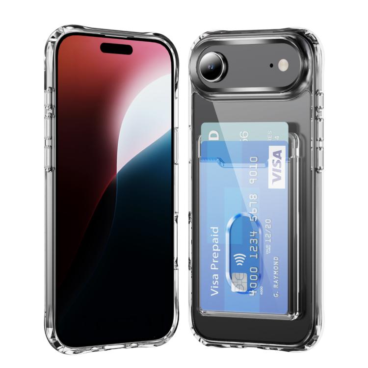 Crystal Clear Card Slot PC Hybrid TPU Phone Case, For iPhone 17e / 16e, For iPhone 17 Pro Max, For iPhone 17 Pro, For iPhone 17, For iPhone Air