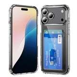 Crystal Clear Card Slot PC Hybrid TPU Phone Case, For iPhone 17e / 16e, For iPhone 17 Pro Max, For iPhone 17 Pro, For iPhone 17, For iPhone Air