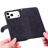 Retro Skin Feel Butterflies Embossing Horizontal Flip Leather Phone Case, For iPhone 17 Pro Max, For iPhone 17 Pro, For iPhone 17, For iPhone Air