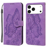 Retro Skin Feel Butterflies Embossing Horizontal Flip Leather Phone Case, For iPhone 17 Pro Max, For iPhone 17 Pro, For iPhone 17, For iPhone Air