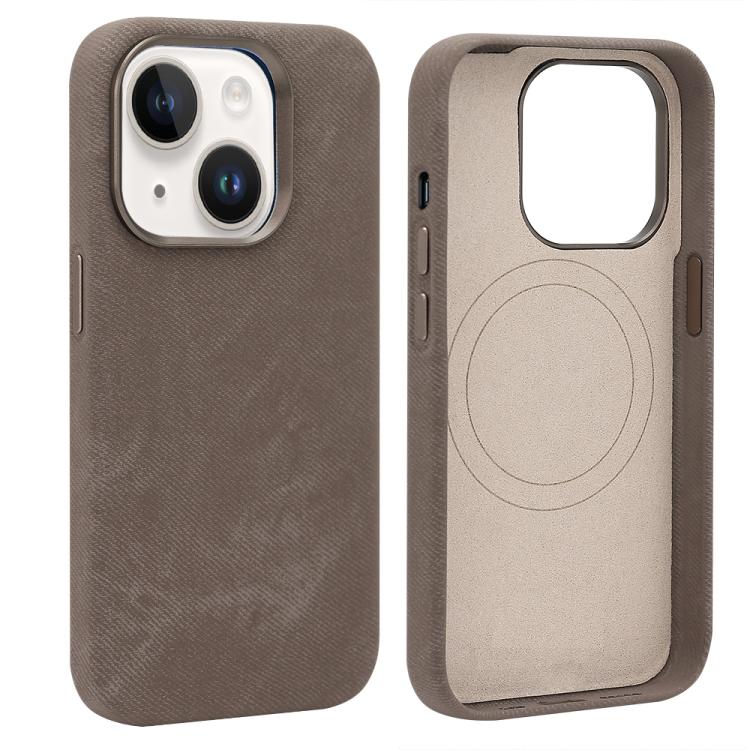 VIETAO Retro Denim Texture PU Leather MagSafe Phone Case, For iPhone 15 Pro, For iPhone 15, For iPhone 14, For iPhone 14 Pro, For iPhone 14 Pro Max, For iPhone 13 Pro Max, For iPhone 13 Pro, For iPhone 13