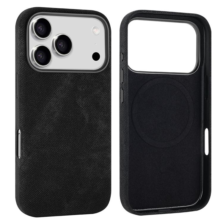 VIETAO Retro Denim Texture PU Leather MagSafe Phone Case, For iPhone 17 Pro Max, For iPhone 17 Pro, For iPhone 17, For iPhone Air, For iPhone 16 Pro Max, For iPhone 16 Pro, For iPhone 16, For iPhone 15 Pro Max