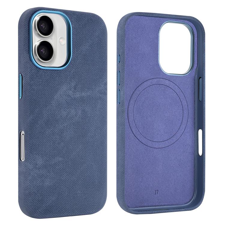 VIETAO Retro Denim Texture PU Leather MagSafe Phone Case, For iPhone 17 Pro Max, For iPhone 17 Pro, For iPhone 17, For iPhone Air, For iPhone 16 Pro Max, For iPhone 16 Pro, For iPhone 16, For iPhone 15 Pro Max
