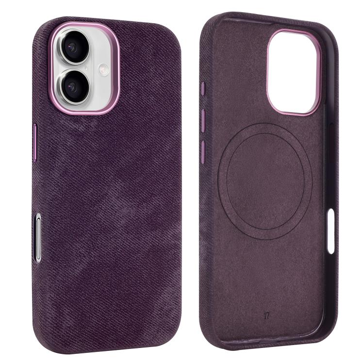 VIETAO Retro Denim Texture PU Leather MagSafe Phone Case, For iPhone 17 Pro Max, For iPhone 17 Pro, For iPhone 17, For iPhone Air, For iPhone 16 Pro Max, For iPhone 16 Pro, For iPhone 16, For iPhone 15 Pro Max