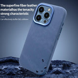 VIETAO Retro Denim Texture PU Leather MagSafe Phone Case, For iPhone 17 Pro Max, For iPhone 17 Pro, For iPhone 17, For iPhone Air, For iPhone 16 Pro Max, For iPhone 16 Pro, For iPhone 16, For iPhone 15 Pro Max