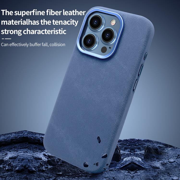 VIETAO Retro Denim Texture PU Leather MagSafe Phone Case, For iPhone 15 Pro, For iPhone 15, For iPhone 14, For iPhone 14 Pro, For iPhone 14 Pro Max, For iPhone 13 Pro Max, For iPhone 13 Pro, For iPhone 13